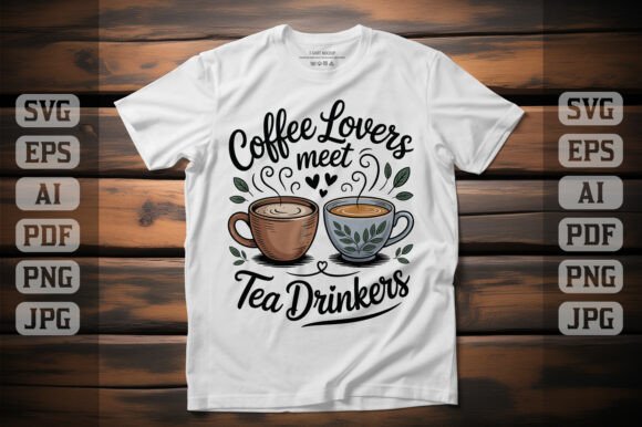 Coffee Lovers Meet Tea Drinkers: Premium Graphics & T-Shirt Designs