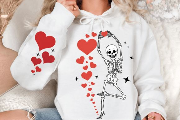 Funny Valentines Day Skeleton PNG Design Review