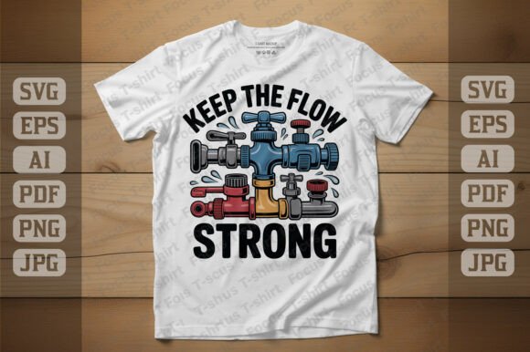 Keep the Flow Strong Plumber Tee Design: Graphics & T-Shirt Designs Review
