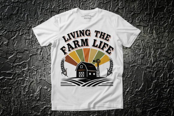 Retro Living Farm Life Barn Tee Graphics for T-Shirt Designs